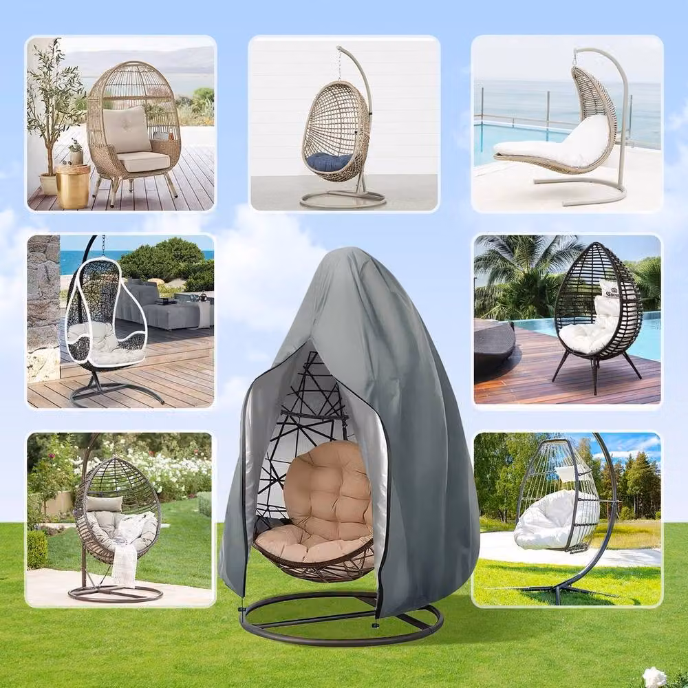 KORVIXA Heavy Duty Hanging Swing Egg Chair Cover in Grey – 4