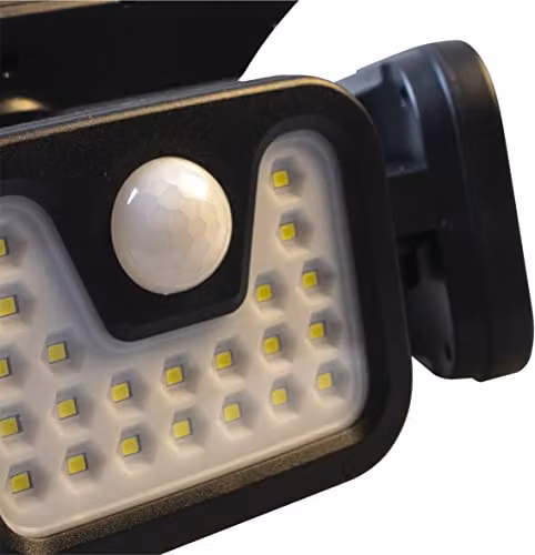 St Helens Home & Garden Solar Powered Motion Sensor Wall Security Light with 74 LEDs in Black – 6