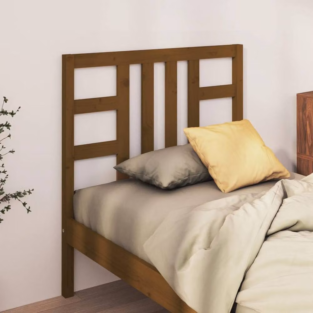 Berkfield Home Beautiful Bed Headboard in Honey Brown Solid Pine Wood, W: 96 cm, D: 4 cm, H: 100 cm – 2