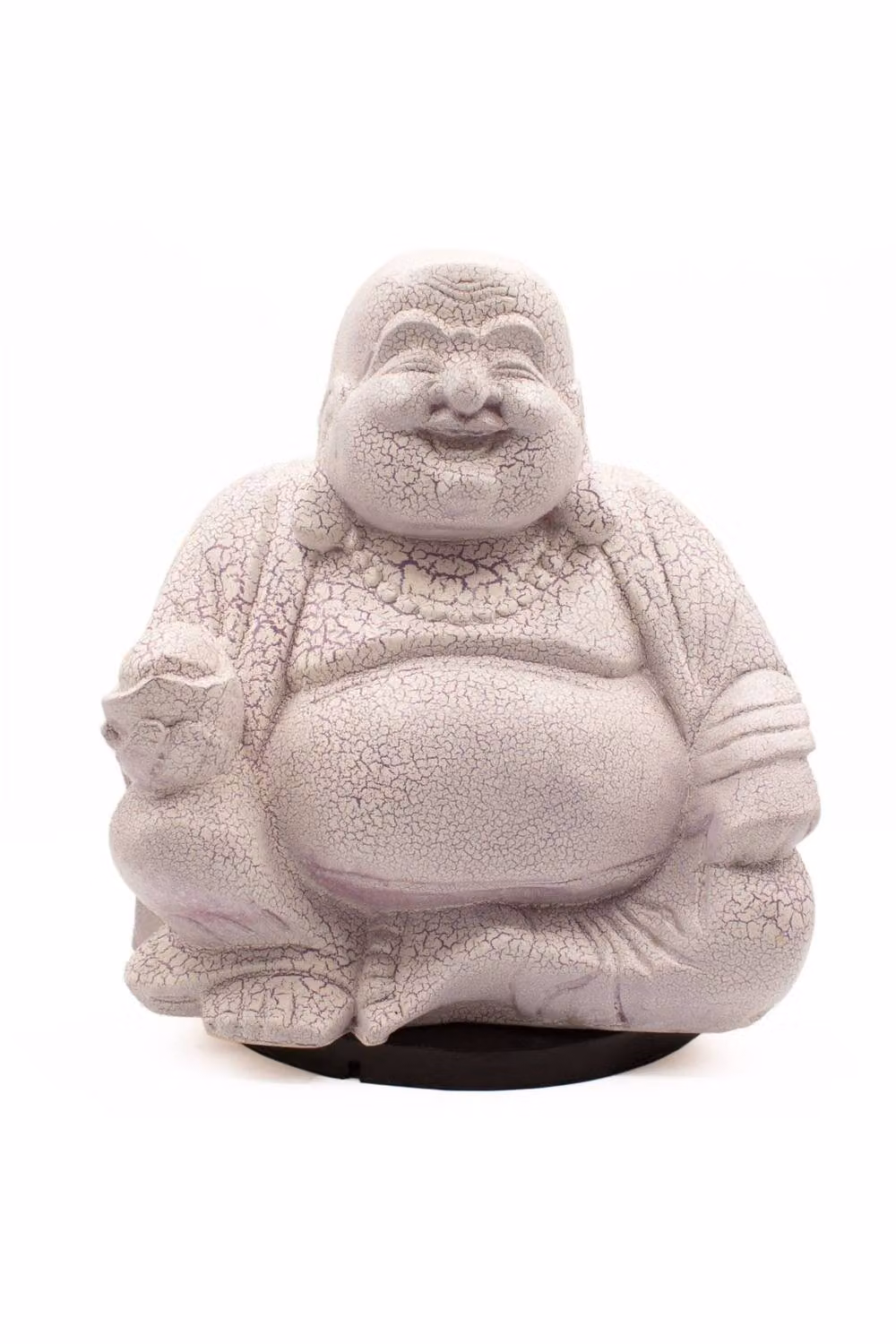 KDMD Laughing Buddha Lavender Crackle Decorative Ceramic Table Lamp with Round Stand in Purple – 2