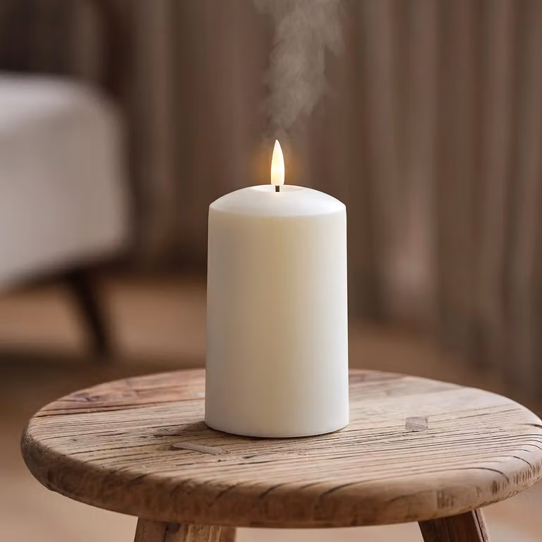 Lights4fun TruGlow AIR Portable Candle Diffuser in White with Remote Control and Flicker Effect