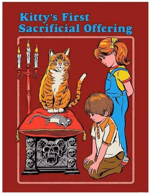 Steven Rhodes Kittys First Offering Multicolour Paper Print Poster