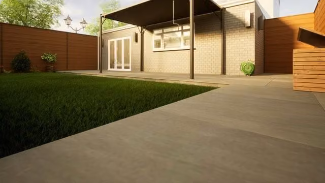 PBSL Group Grey Plain Large Format Porcelain Stoneware Paving, W/D/H: 120 x 120 x 2 cm