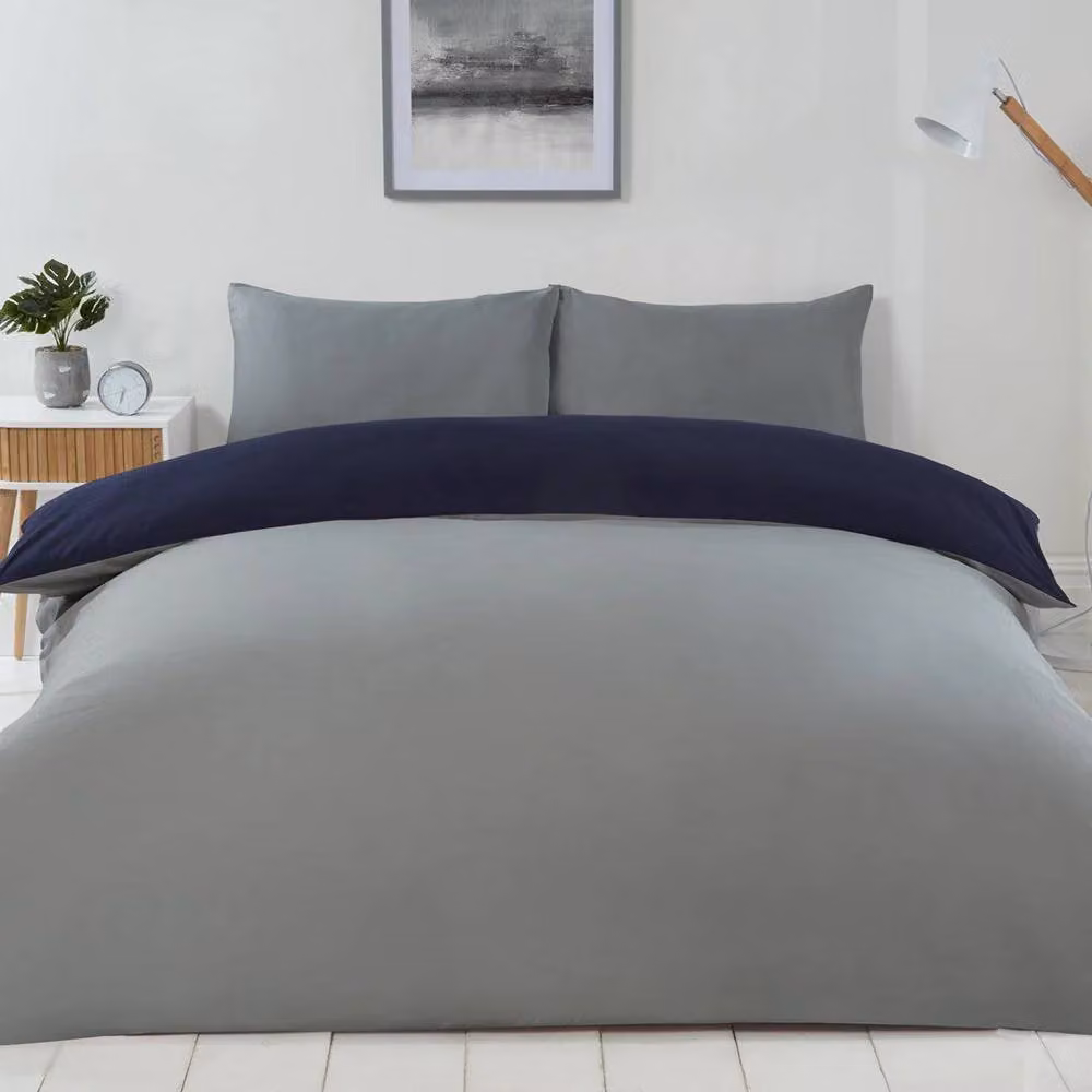 Voltico Reversible Blue Polyester Duvet Cover and Pillowcase Set – 2
