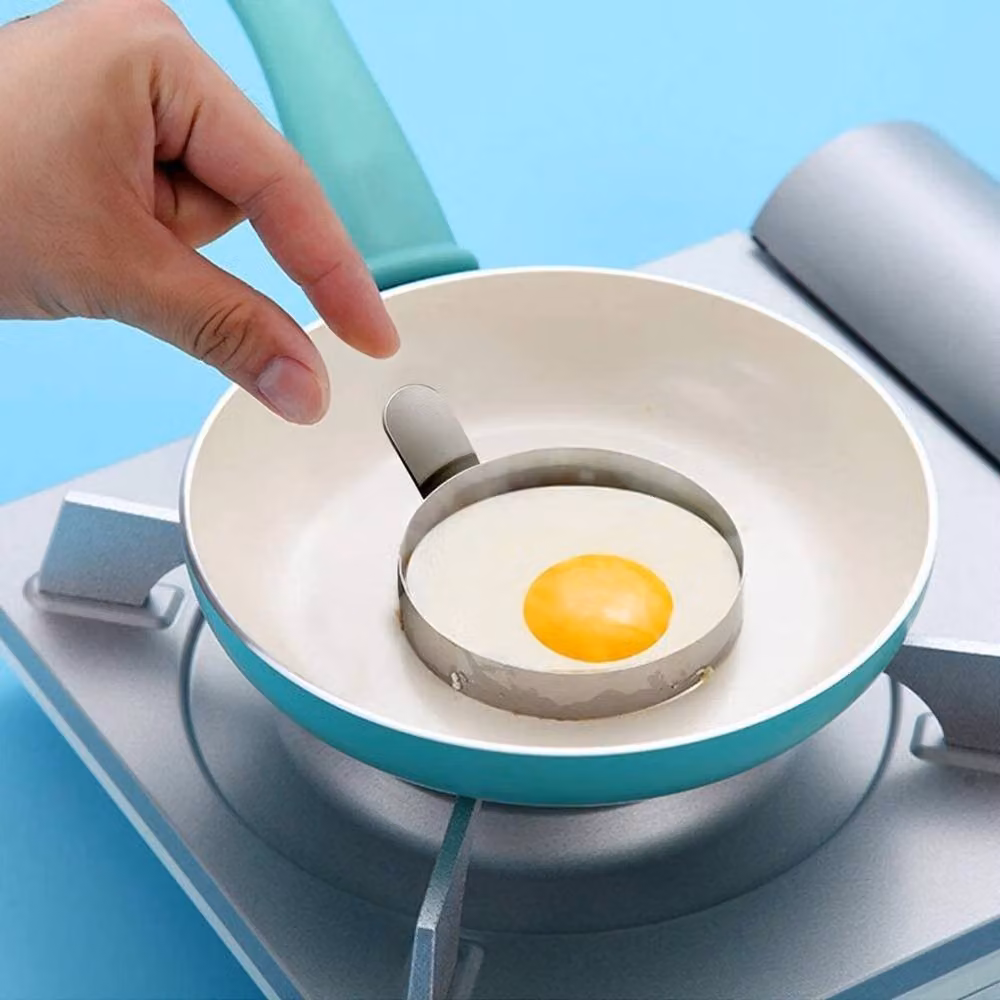 NESTLUNE 6-Piece Stainless Steel Egg Rings for Frying Pans and Pancakes, Silver, W/D/H: 100 x 15 x 2.5 cm – 3