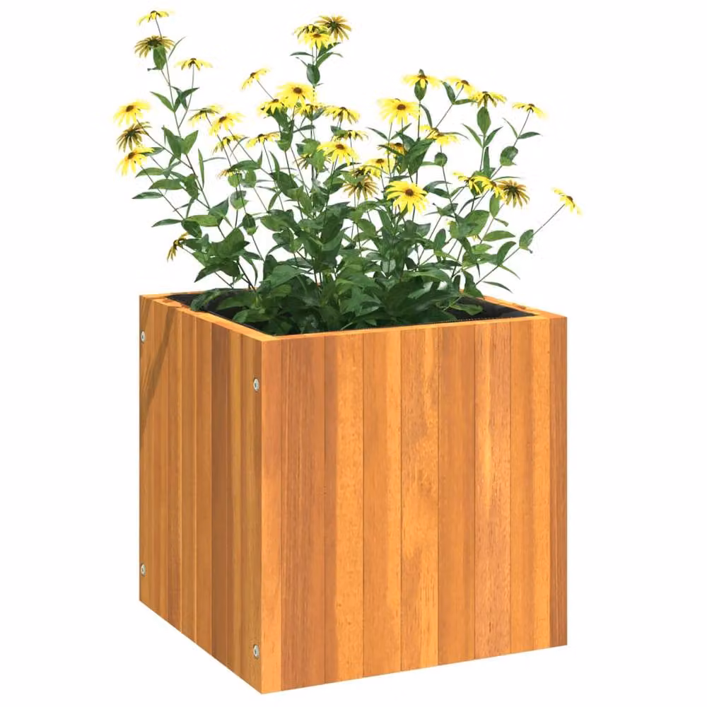 Berkfield Home Brown Acacia Wood Garden Planter Tub W/D/H: 35 x 35 x 35 cm – 2