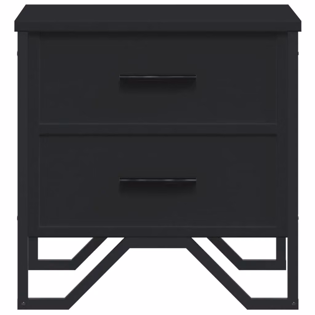 Berkfield Home Set of 2 Black Modern Bedside Cabinets, W/D/H: 40 x 30 x 40 cm – 2