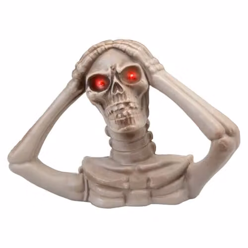 VFM e-Store Halloween Skeleton Bust with LED Eyes in White, Height: 18 cm – 1