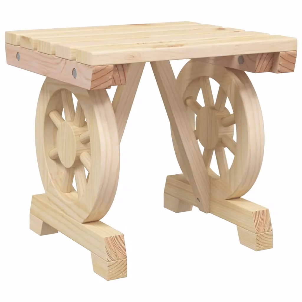 Berkfield Home Garden Footstool in Brown Solid Wood, W/D/H: 40 x 36.5 x 38.5 cm – 2