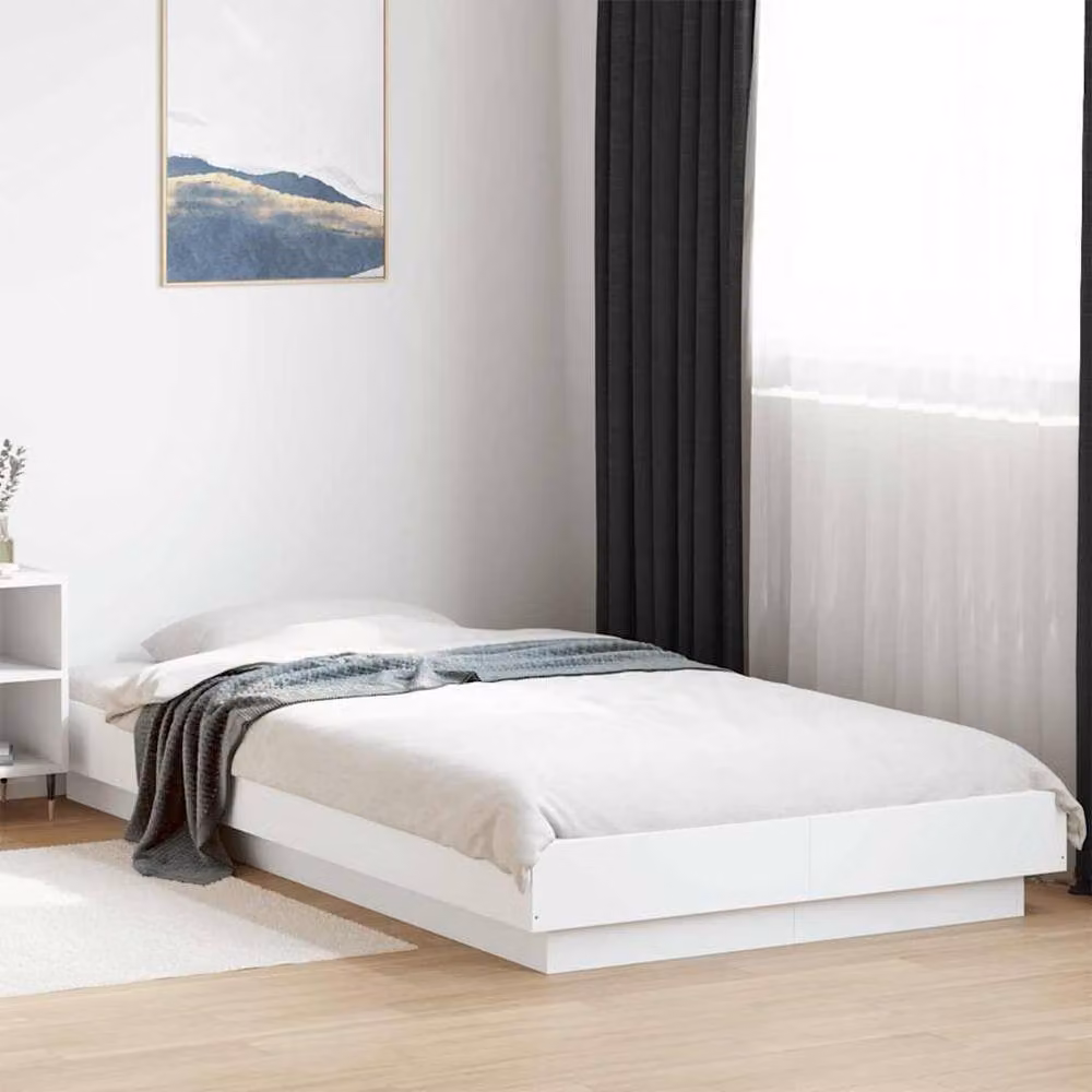 Berkfield Home Modern Bed Frame in White, W/D/H: 100 x 200 cm – 2