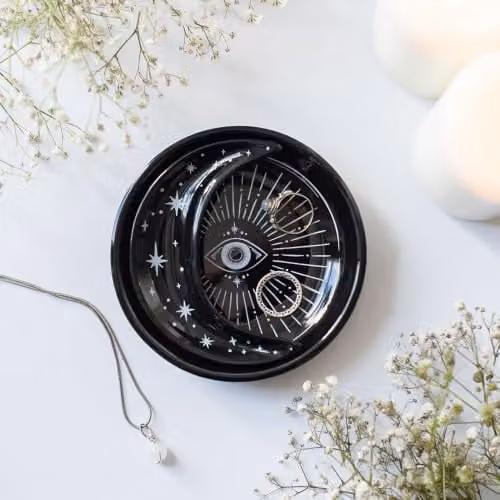 Something Different Wholesale Spellbound Sky Stacking Moon Trinket Dish, Black Ceramic Plate – 2