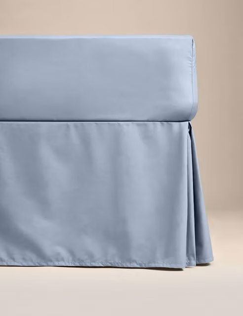 M&S Egyptian Cotton 230 Thread Count Percale Valance, Steel Blue, 140 x 200 cm