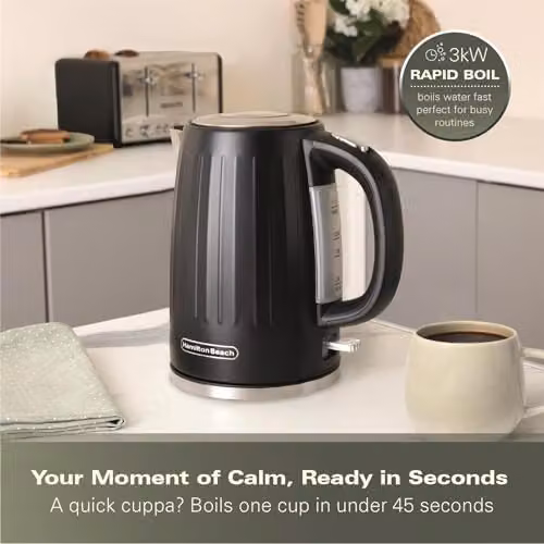 Hamilton Beach Harmony Electric Kettle, Black, 1.7 l – 3