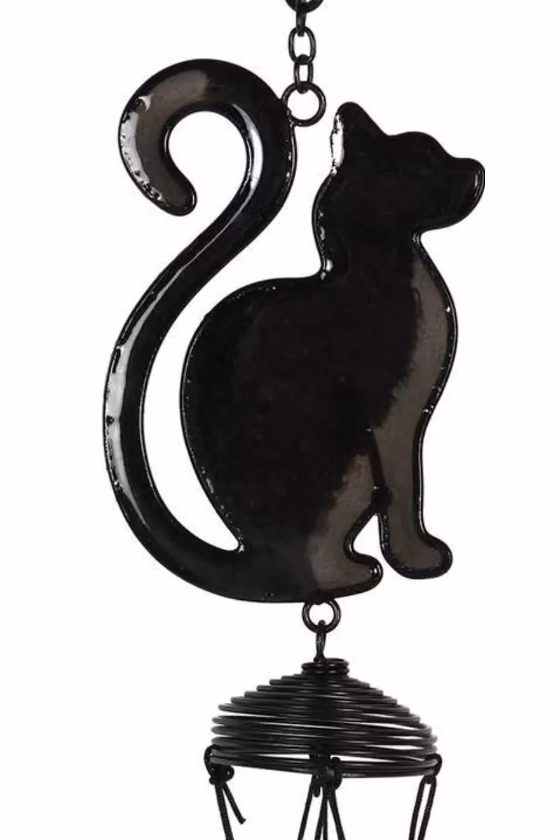 KDMD Black Cat Profile Metal Hanging Windchime – 2