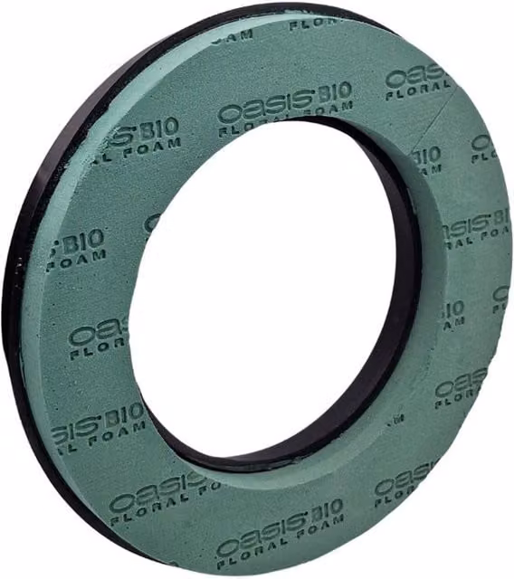 Oasis Bio Floral Foam Rings, Pack of 2, Green, Diameter: 12 cm, Height: 31 cm