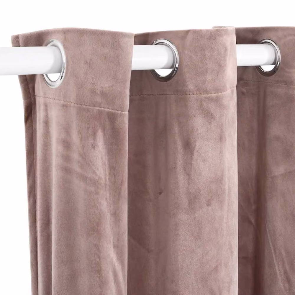 Berkfield Home Antique Pink Velvet Blackout Curtain with Eyelets W: 290 cm, H: 245 cm – 3
