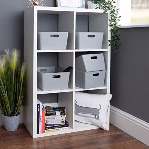 Wham Studio Basket 5.02 Rectangular Plastic Storage Basket in Grey, W/D/H: 35 x 26 x 15 cm, 11.5L