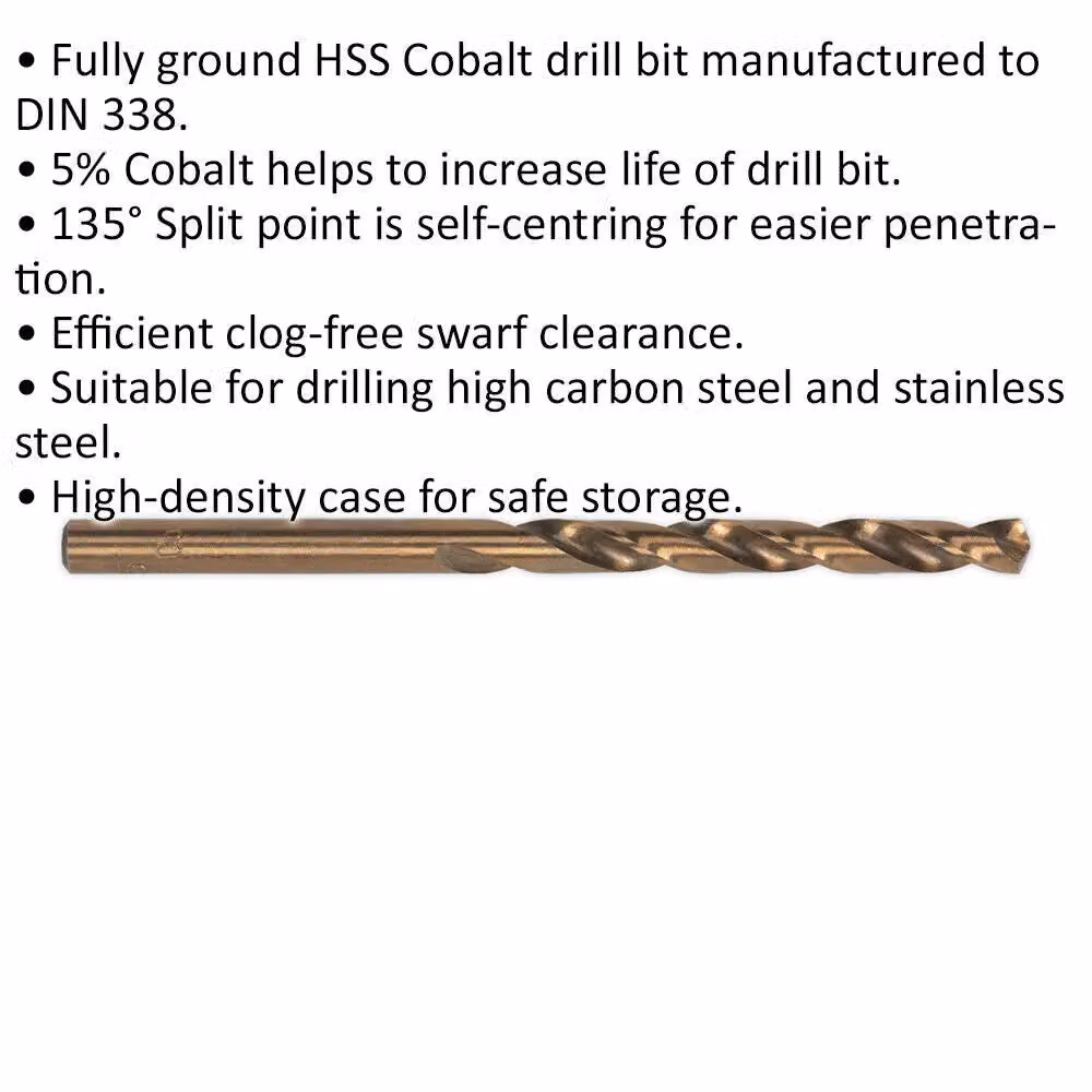 Loops 10 Pack 6.5mm HSS Cobalt Twist Drill Bits in Gold and Multicolour – 2