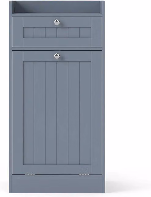 VOGREX Grey Matt Laundry Cabinet with Internal Drawers and Hinged Doors – 1