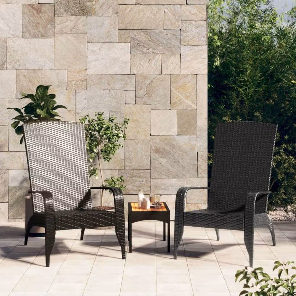 Berkfield Home Black Poly Rattan Garden Adirondack Chair – 2