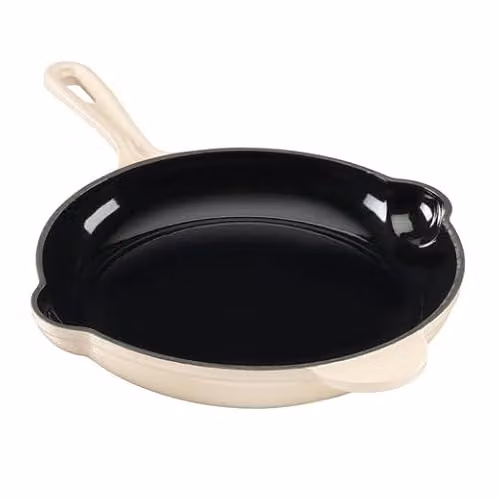 Cooks Professional Enamelled Cast Iron Frying Pan, White, 26 cm