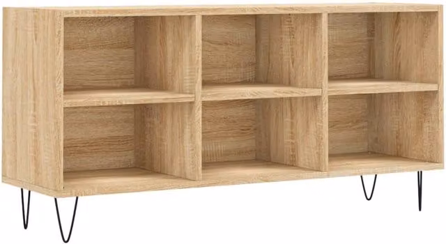 Berkfield Home TV Cabinet in Sonoma Oak and Beige, W/D/H: 103.5 x 30 x 50 cm – 1