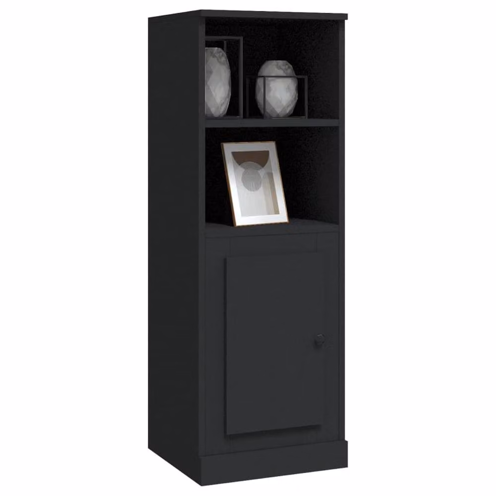 Berkfield Home Black Minimalist Highboard in Engineered Wood W/D/H: 36 x 35.5 x 103.5 cm – 3