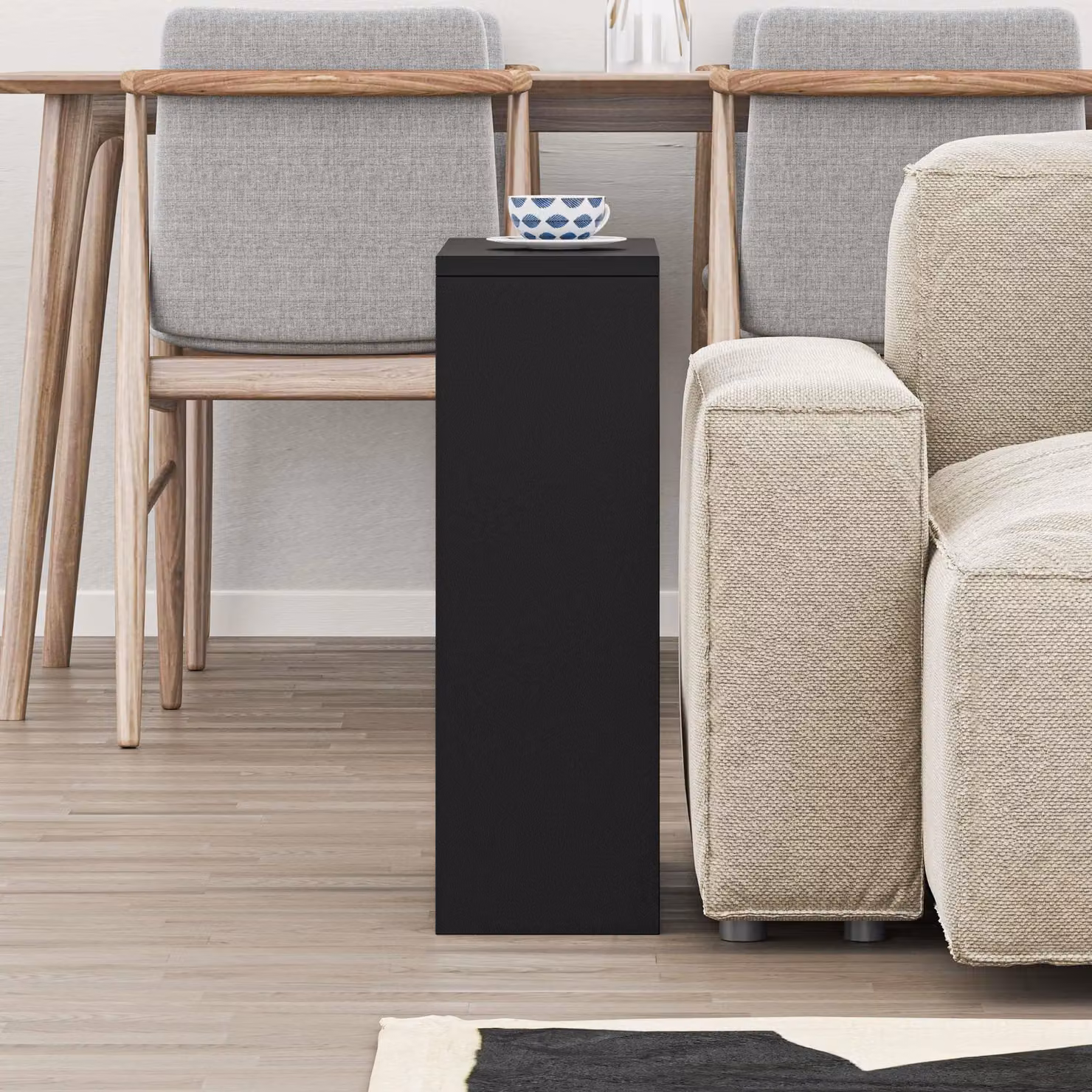 Decortie Simpi Modern 2-Tier Side Table in Black, W/D/H: 60 x 20 x 55 cm – 4