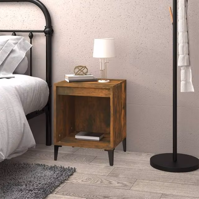Berkfield Home Elegant Bedside Cabinet in Smoked Oak Brown, W: 40 cm, D: 35 cm, H: 50 cm – 1