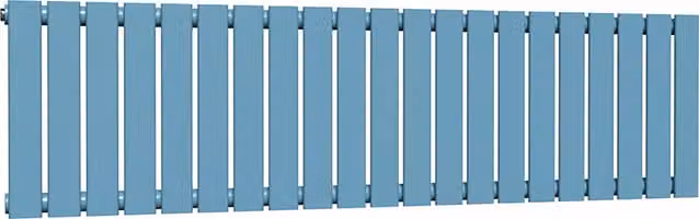 Lux Heat Flat Horizontal Single Coloured Steel Radiator in Blue, W: 600 mm, H: 1470 mm