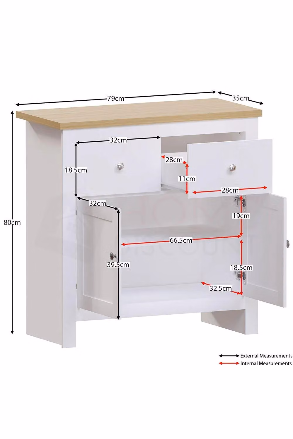 Vida Designs Arlington White 2 Door and 2 Drawer Sideboard Storage Organiser – 2