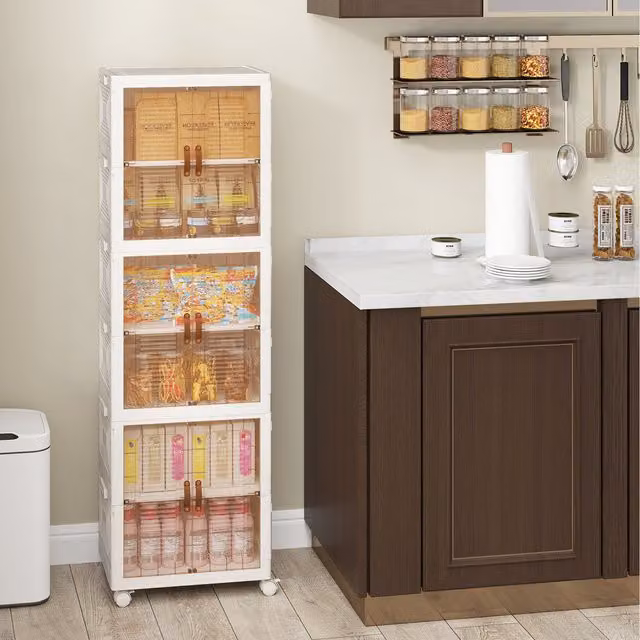 COSTWAY 6-Cube Stackable Storage Bins in White