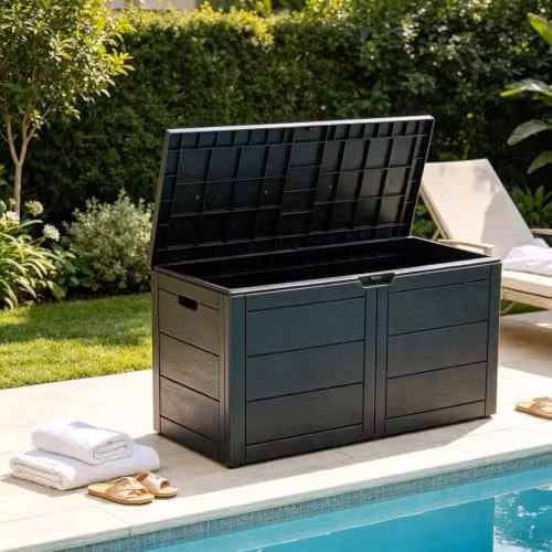 Gr8 Garden 250L Anthracite Garden Storage Box with Lid in Dark Grey – 4