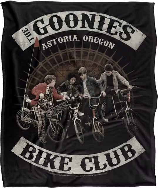 Warner Bros. The Goonies Bike Club Extra Large Silky Touch Super Soft Fluffy Polyester Throw Blanket in Multicolour – 1