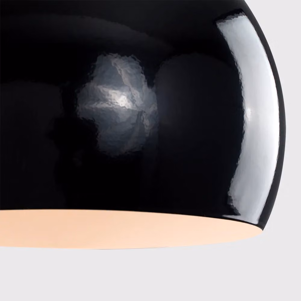 MiniSun Retro Dome Ceiling Pendant Light Shade in Black or White, Shade Width: 20 cm – 5