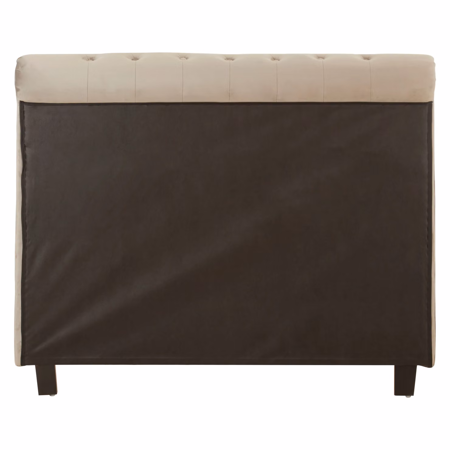 Orsina Minimalist Double Bed in Brown Brushed Velvet with Lift Up Base, W/D/H: 140 x 200 x 121 cm – 2