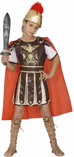 Fiestas Guirca Boys Gladiator Costume Set in Brown, Red and Multicolour for Ages 5+