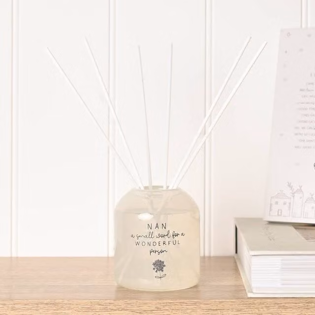 Moments Nan Floral Reed Diffuser, 200ml, Clear Glass