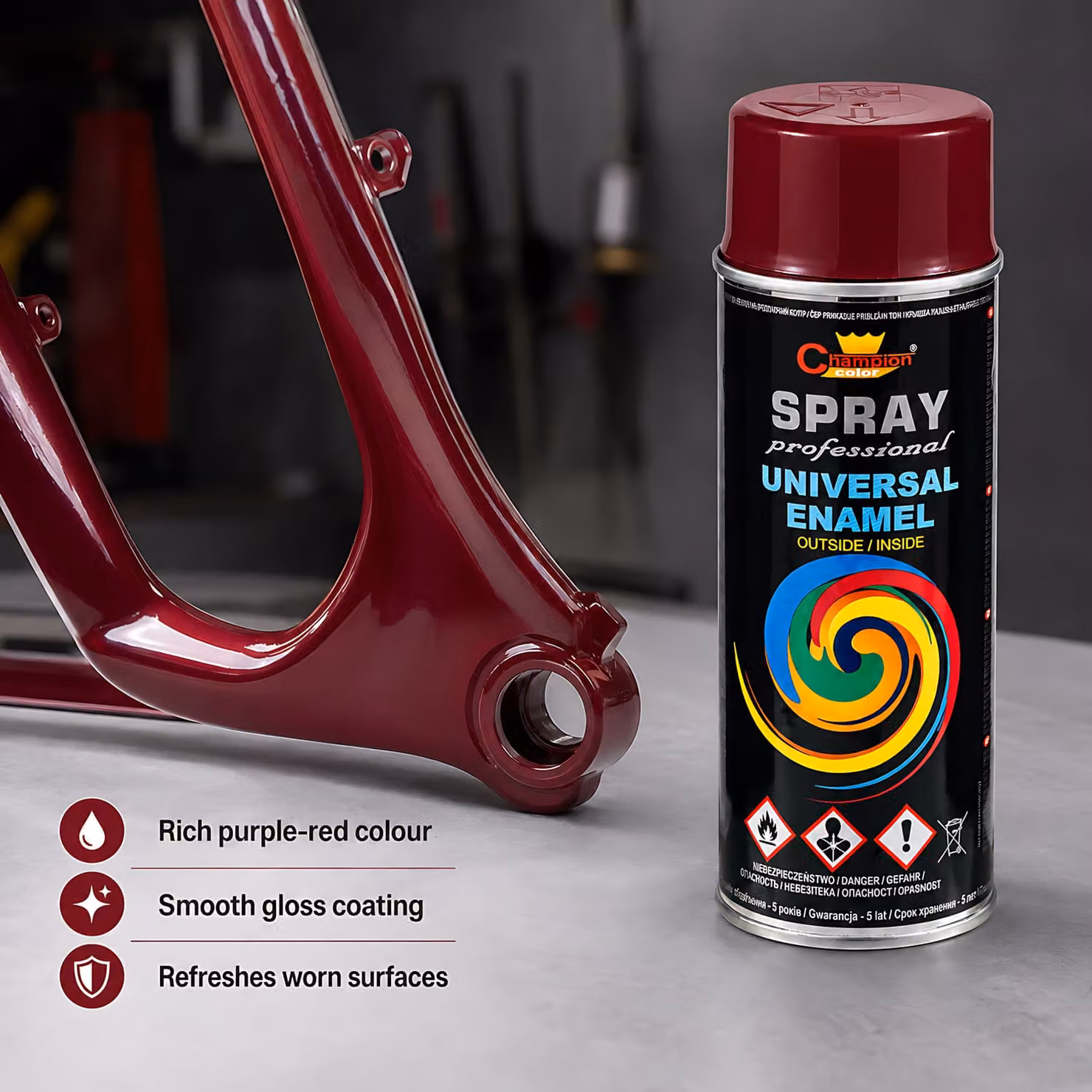 Sola Universal Multi-Surface High Gloss Spray Paint, RAL 3004 Purple Red, 2 x 400ml – 2