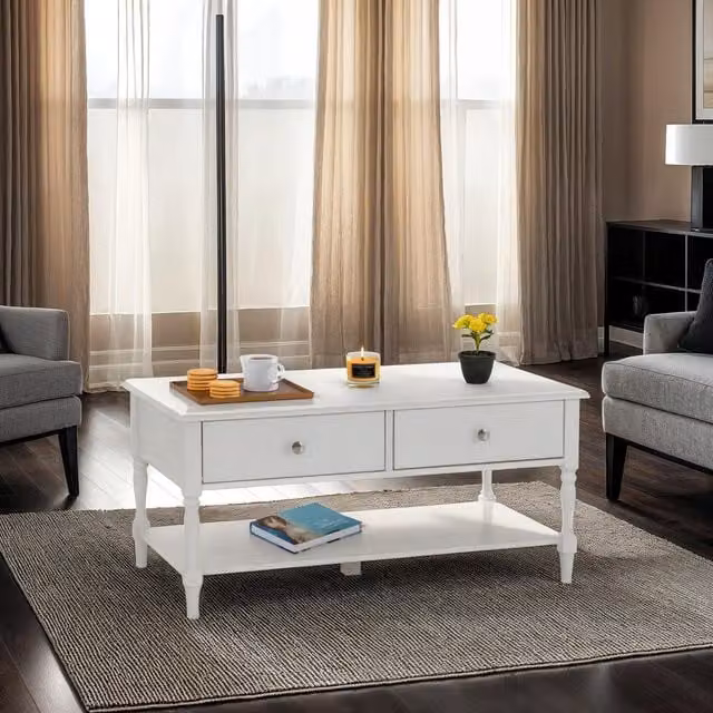 Seconique Stratford 2 Drawer Coffee Table in White