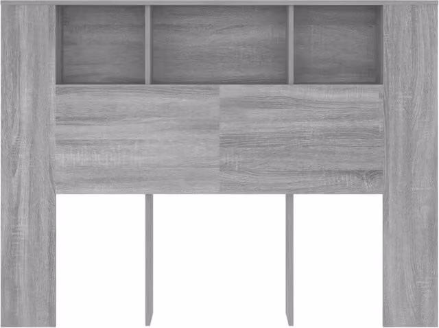 Berkfield Home Modern Headboard Cabinet in Grey Sonoma with Integrated Bedside Shelf, W: 140 cm, D: 18.5 cm, H: 104.5 cm