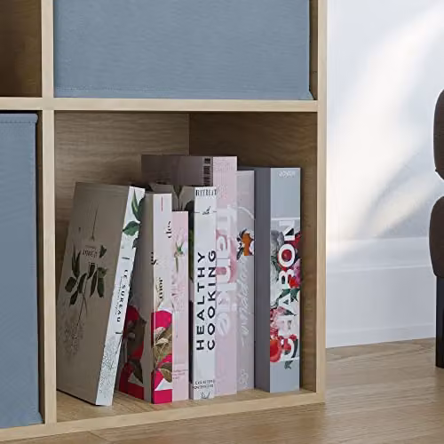 Vida Designs Durham 6 Cube Storage Organiser with 3 Grey Baskets in Oak – 3