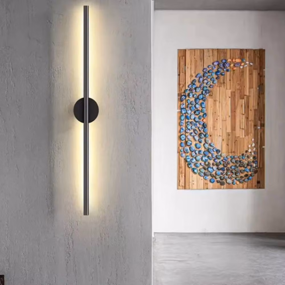 VOGREX Black Modern LED Exterior Wall Light, Dimmable Up and Down IP65 Metal Sconce for Garden and Terrace – 3