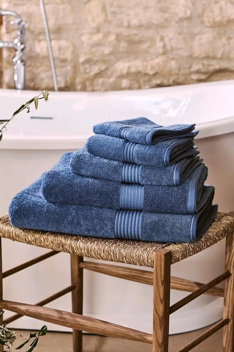 CHRISTY Supreme Hygro 8 Piece Luxury 100% Supima Cotton Towel Set in Mid Blue