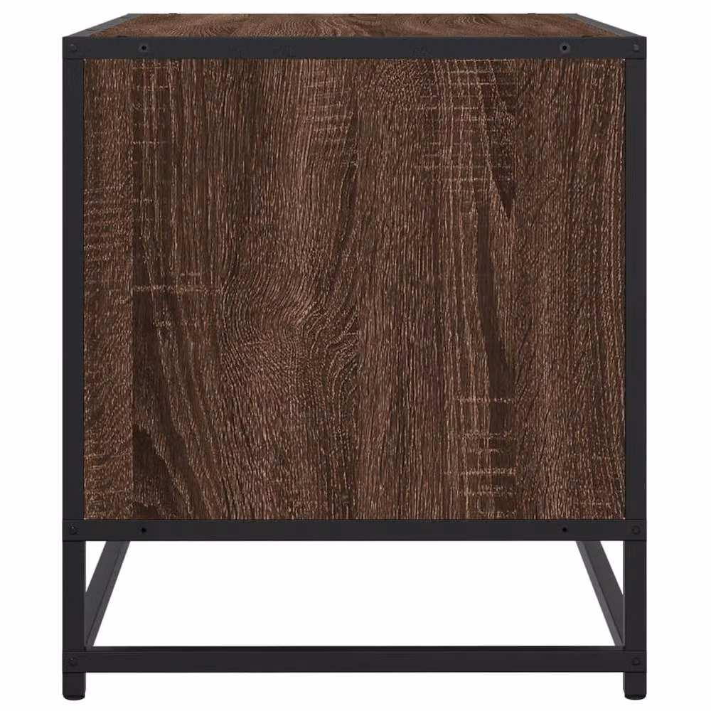 Berkfield Home Brown Oak TV Cabinet in Engineered Wood and Metal, W/D/H: 91 x 40 x 46 cm – 4