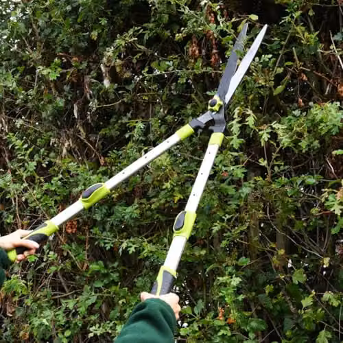 Garden Gear Telescopic Hedge Shears with Precision Cutting and Comfort Grips, Silver and Green, Reach: 64-84 cm – 2