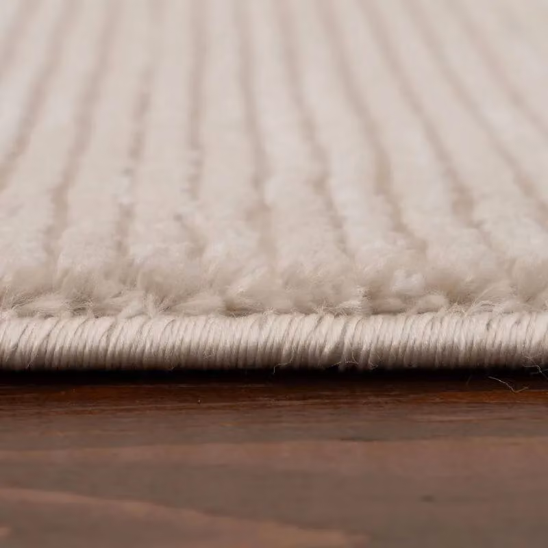 THE RUGS Carmel Modern Striped Area Rug and Runner in Beige, Stain Resistant, W: 80 cm, L: 300 cm – 3
