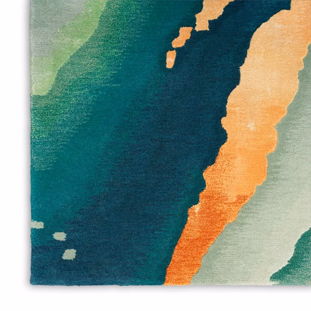 The Rug Shop UK Green Abstract Handmade Area Rug, W: 114 cm, L: 170 cm – 8