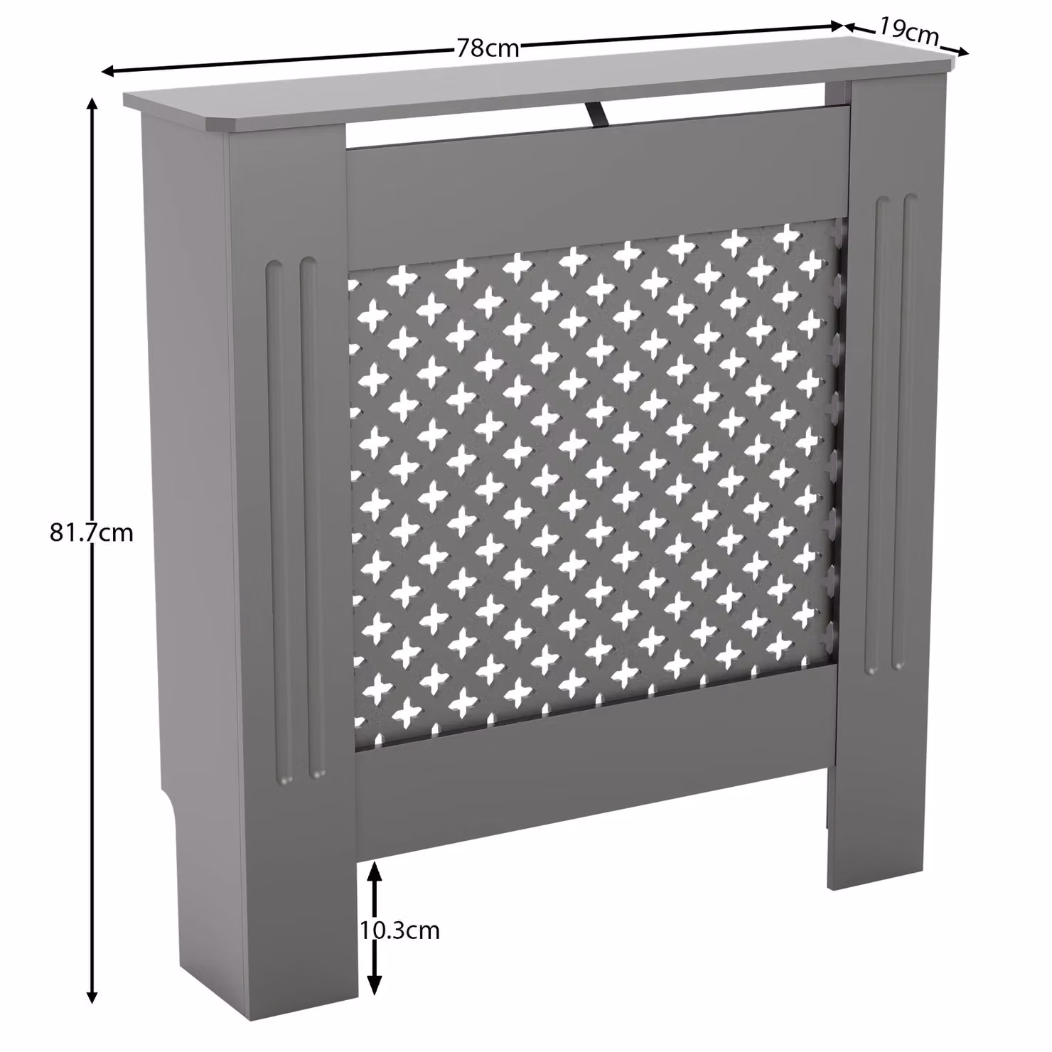 Vida Designs Oxford MDF Radiator Cover, Grey, W: 82.0 cm, H: 78.0 cm, D: 19.0 cm – 2