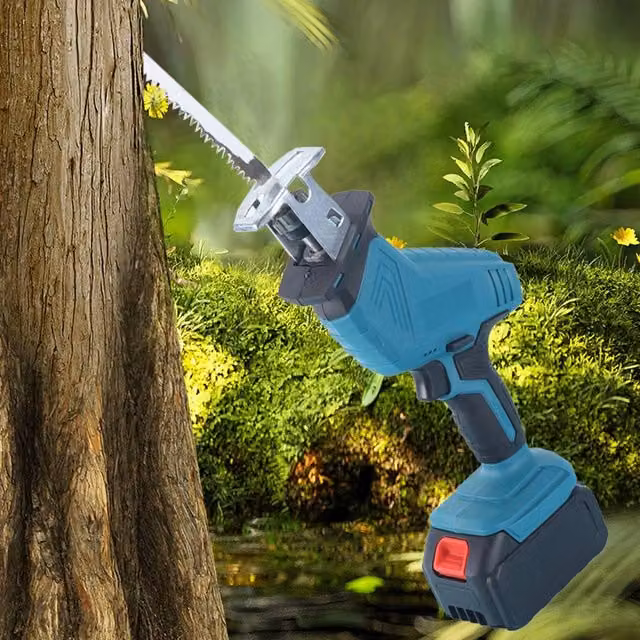 Ventryn 21V Cordless Reciprocating Saw with Two Rechargeable Batteries in Blue